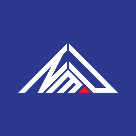 NMU letter logo creative design with vector graphic, NMU simple and modern logo in triangle shape.のイラスト素材