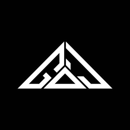 GOJ letter logo creative design with vector graphic, GOJ simple and modern logo in triangle shape.のイラスト素材