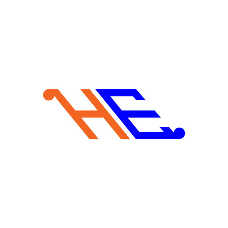 HE letter logo creative design with vector graphicのイラスト素材