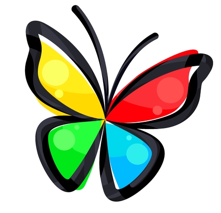 Illustration  of a color abstract butterfly.のイラスト素材