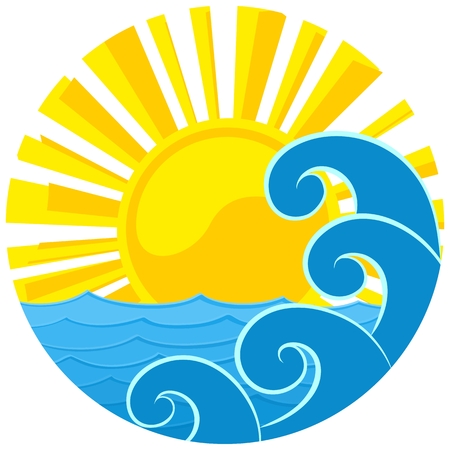 A sea logo from the sun dawn.のイラスト素材