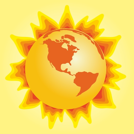 Bright hot sun.のイラスト素材
