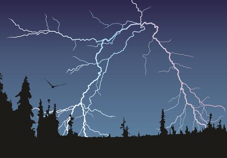 Lightning stroke in the sky.のイラスト素材
