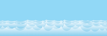 A sea landscape with a blue wave.のイラスト素材