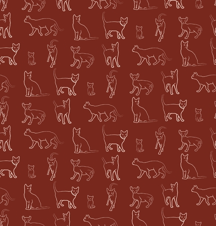 Seamless background with cats.の写真素材