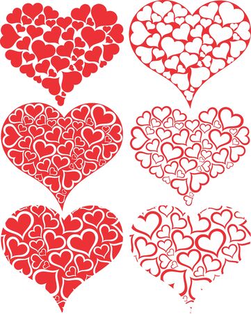 Set of red hearts.のイラスト素材