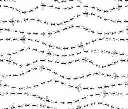 Seamless background with ants.のイラスト素材