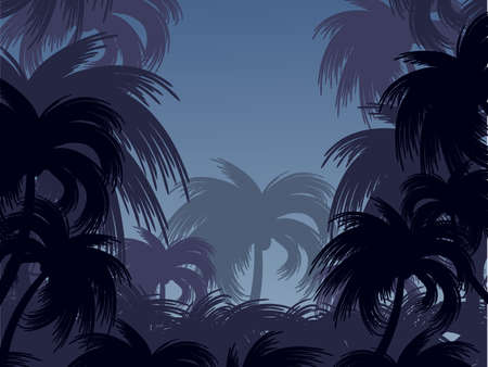 Landscape with palm trees.のイラスト素材