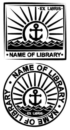 Book symbol with sea.のイラスト素材