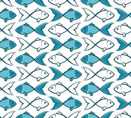 Seamless with fish.のイラスト素材