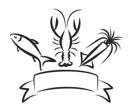seafood vector illustration.のイラスト素材