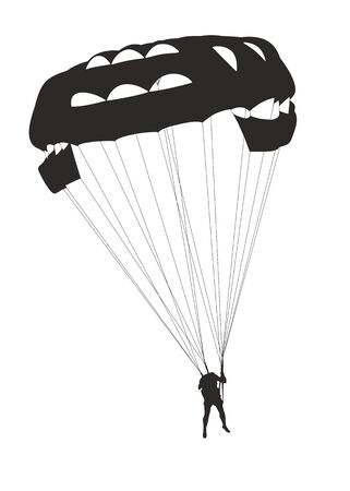 Silhouette of parachutist.のイラスト素材