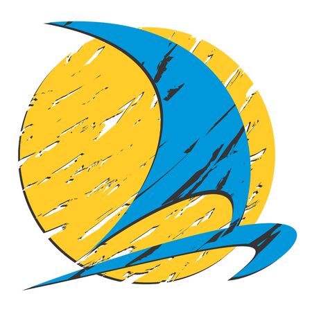 sailing with sun vector illustration.のイラスト素材