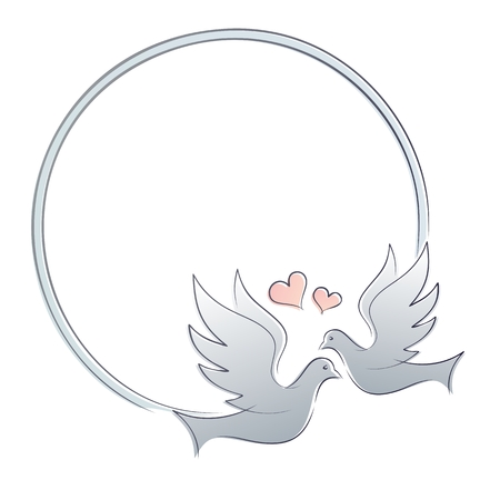 Frame with doves.のイラスト素材