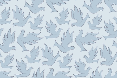 Seamless background with birds.のイラスト素材