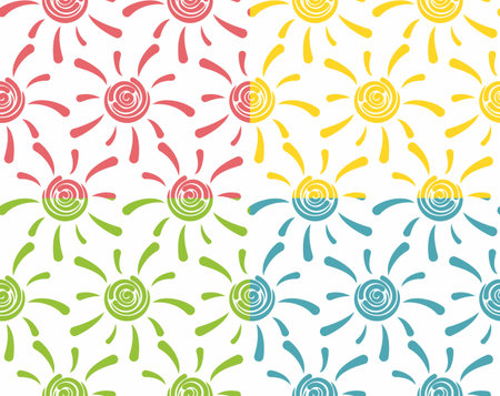 Seamless background with sun.のイラスト素材