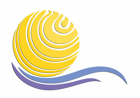 sun and sea vector illustration.のイラスト素材