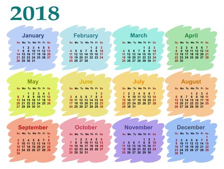 Calendar 2018.のイラスト素材
