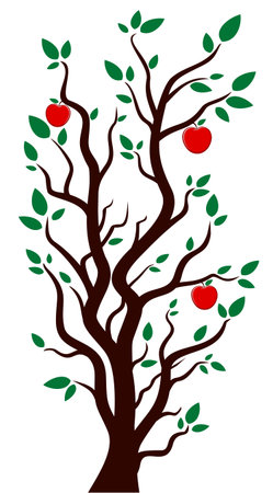 Tree with apples.のイラスト素材