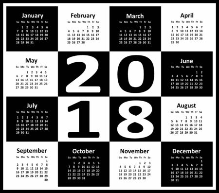 Calendar for year 2018.のイラスト素材