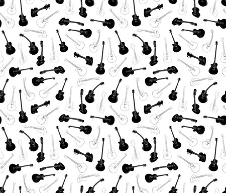 Guitar pattern illustration.のイラスト素材