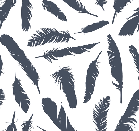 Seamless background with bird feathers.のイラスト素材