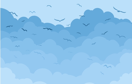 Clouds with birds wallpaper.のイラスト素材
