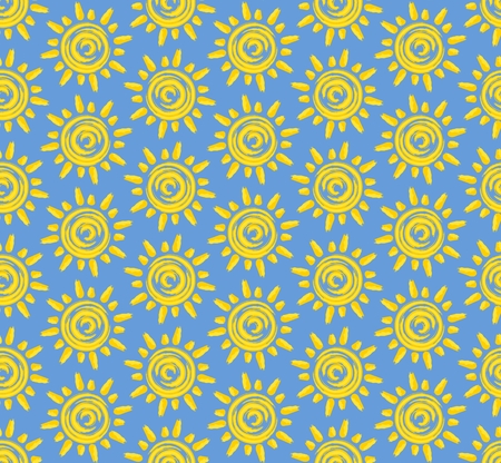 Seamless background with sun.のイラスト素材