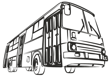 Sketch of big bus.のイラスト素材