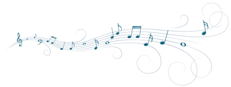The stylized symbol with music notes.のイラスト素材
