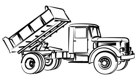 Sketch of the big old dump truck.のイラスト素材