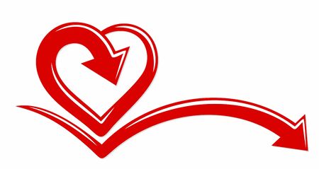 The stylized symbol with red heart.のイラスト素材
