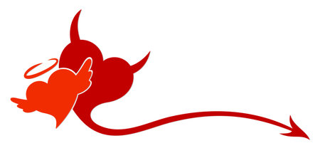 The stylized symbol with red hearts.のイラスト素材