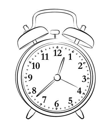 Sketch of old alarm clock.のイラスト素材