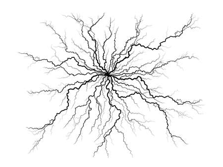 Lightning strike in the night sky.のイラスト素材