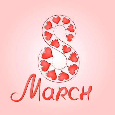 A greeting card by March 8.のイラスト素材