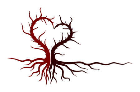 A tree symbol with a heart.のイラスト素材