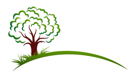 The stylized green forest symbol.のイラスト素材