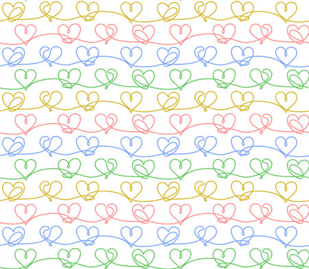 The Seamless color background with hearts.のイラスト素材