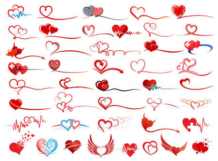 The Big set Symbol of stylized hearts.のイラスト素材