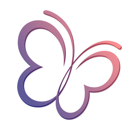 The Symbol of stylized flying butterfly.のイラスト素材