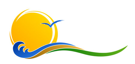 Symbol of the sun, sea and sandy beach.のイラスト素材