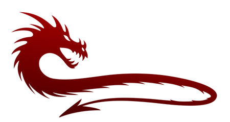 A symbol of the stylized red dragon.のイラスト素材