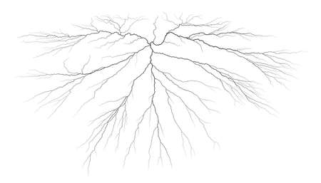 Lightning strike in the night sky.のイラスト素材