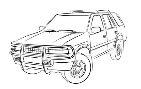 Sketch of the big SUV.のイラスト素材