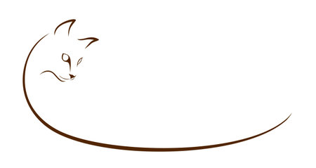 The round symbol of stylized cat.のイラスト素材