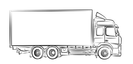The sketch of a big truck.のイラスト素材