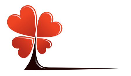 The symbol of a tree with hearts.のイラスト素材