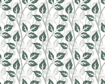The seamless green background with rose leaves.のイラスト素材