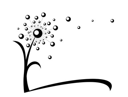 The Field dandelion flower symbol.のイラスト素材